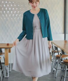 Tiaclasse L 「サマさまカットソー」フレームボタンカーディガン