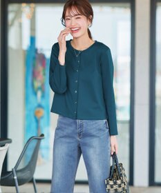 Tiaclasse L 「サマさまカットソー」フレームボタンカーディガン