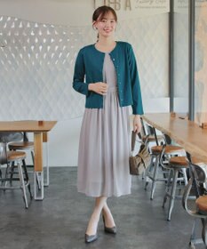 Tiaclasse L 「サマさまカットソー」フレームボタンカーディガン