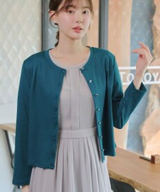 Tiaclasse L 「サマさまカットソー」フレームボタンカーディガン