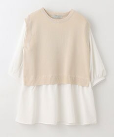 ANY 【洗濯機可】ニットレイヤードブラウス