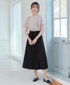 Tiaclasse 【トップス&スカートセット・洗える】ストレッチタフタセットアップ