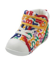 MIKI HOUSE HOT BISCUITS 【11.5-13.5cm】 ロゴ総柄 ファーストベビーシューズ