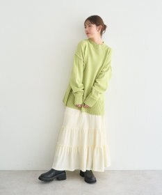 earth music&ecology 【毛玉防止 / 洗濯機洗い可】アンチピリングモックネックバックスリットニット