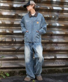 WEGO ワーカーズダブルニーデニムパンツ