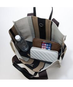 UNBILLION カシュカシュ cachecache / マルチカラーストライプ2wayスクエアトート