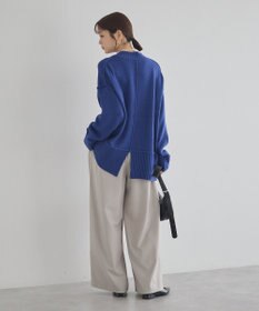 earth music&ecology 【毛玉防止 / 洗濯機洗い可】アンチピリングモックネックバックスリットニット