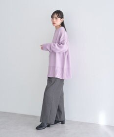 earth music&ecology 【毛玉防止 / 洗濯機洗い可】アンチピリングモックネックバックスリットニット