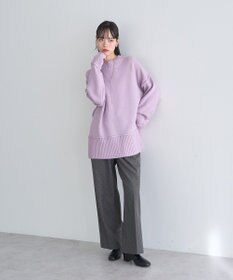 earth music&ecology 【毛玉防止 / 洗濯機洗い可】アンチピリングモックネックバックスリットニット