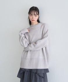 earth music&ecology 【毛玉防止 / 洗濯機洗い可】アンチピリングモックネックバックスリットニット