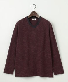 JOSEPH ABBOUD 【キングサイズ・オーガニックコットン/JAPANファブリック】スラブインレイ Vネック 長袖 Ｔシャツ