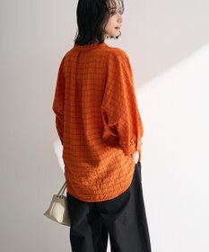 Green Parks シアーチェック７分袖シャツ