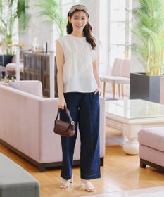 Tiaclasse 【小倉優子さん着用】ラタン風配色ストラップサンダル