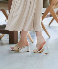 Tiaclasse 【小倉優子さん着用】ラタン風配色ストラップサンダル