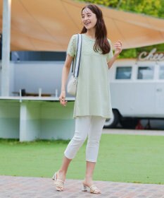 Tiaclasse 【小倉優子さん着用】ラタン風配色ストラップサンダル