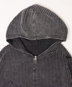 WEGO ダメージニットジップパーカー