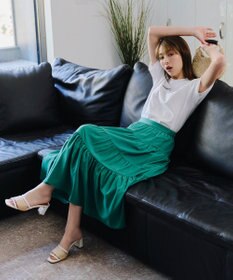 Tiaclasse 【小倉優子さん着用】ラタン風配色ストラップサンダル