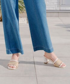 Tiaclasse 【小倉優子さん着用】ラタン風配色ストラップサンダル