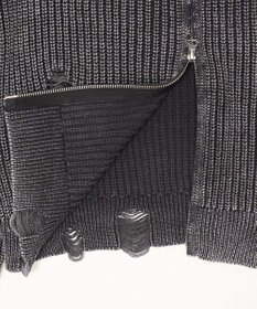 WEGO ダメージニットジップパーカー