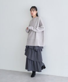 earth music&ecology 【毛玉防止 / 洗濯機洗い可】アンチピリングモックネックバックスリットニット