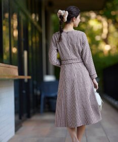 Tiaclasse 【洗える】ツイード配色フレアワンピース