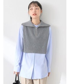 earth music&ecology ＳＥＴ　Ｚｉｐニットベスト＋ブラウス