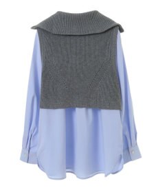 earth music&ecology ＳＥＴ　Ｚｉｐニットベスト＋ブラウス