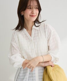 Green Parks シアーチェックシャツワンピース