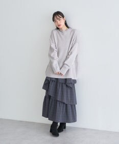 earth music&ecology 【毛玉防止 / 洗濯機洗い可】アンチピリングモックネックバックスリットニット