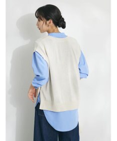 CRAFT STANDARD BOUTIQUE 【洗える】ニットベスト+バンドカラーシャツSET-B