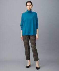 自由区 L 【19号サイズまで展開】TRギャバ裏起毛チェック柄テーパード パンツ