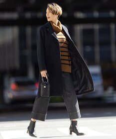 J.PRESS LADIES S 【洗える】MERINO CASHMERE オフタートル ボーダー ニット