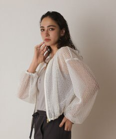 GRACE CONTINENTAL メッシュギャザーブルゾン