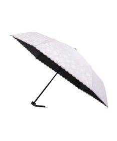 MOONBAT 【遮光率100％/遮熱/UV】LANVIN en Bleu (ランバン オン ブルー)晴雨兼用日傘 フラワーグリッター シルバースカラ刺繍 花柄 折りたたみ傘 簡単開閉