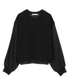 Green Parks 袖光沢ドッキングニットプルオーバー