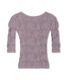 Chacott 【ノーソーイングニット】シアーレースボートネックトップ