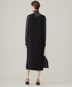 ICB L 【洗える】ライトダブルクロス Vネックワンピース