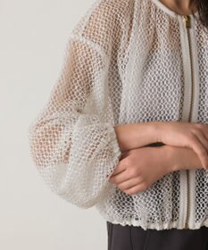 GRACE CONTINENTAL メッシュギャザーブルゾン