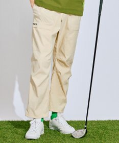 PW CIRCULUS 【撥水加工/ ストレッチ】【MEN】ベルト付 ワイドカーゴパンツ ゴルフ アイボリー系