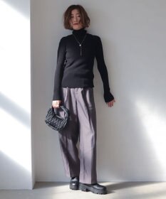 WEGO 【手洗い可】ハイウエストセンタープレスワイドパンツ