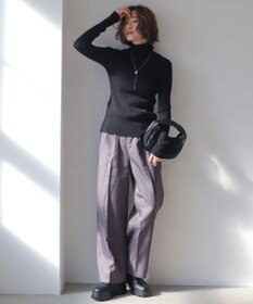 WEGO 【手洗い可】ハイウエストセンタープレスワイドパンツ