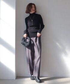 WEGO 【手洗い可】ハイウエストセンタープレスワイドパンツ