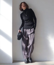 WEGO 【手洗い可】ハイウエストセンタープレスワイドパンツ