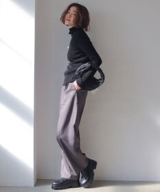 WEGO 【手洗い可】ハイウエストセンタープレスワイドパンツ