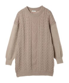 earth music&ecology 袖ファーケーブルミニワンピース