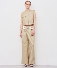 uncrave チノギャバジン ワイドトラウザー