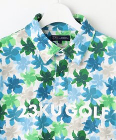23区GOLF 【MEN】【キングサイズ/UVカット】草花柄プリントポロシャツ