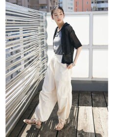 CRAFT STANDARD BOUTIQUE 配色メッシュニットカーディガン