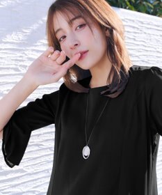 Tiaclasse 【新色追加】シフォンフレア袖チュニックブラウス