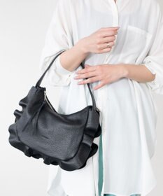 INTER-CHAUSSURES 【RIPANI】サイドフリルホーボーバッグ・ミディ